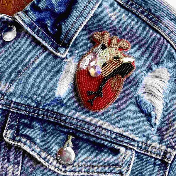 Prendedor bordado Corazón Partío - Imagen 3